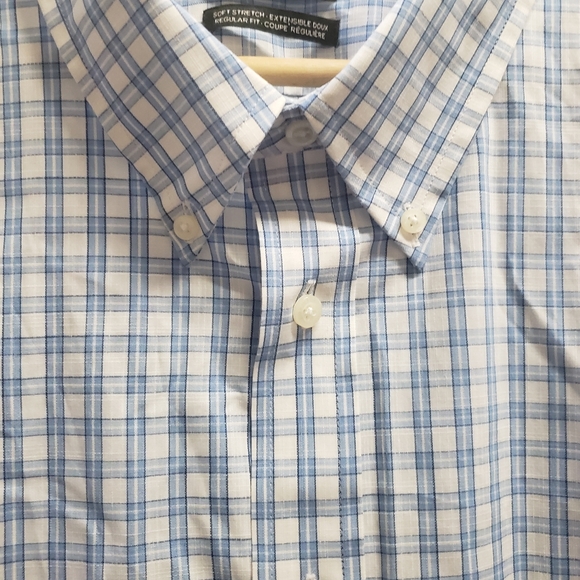Lauren Ralph Lauren Dress Shirt Blue Plaid Soft Stretch Cotton Reg Fit Size 2XL - Picture 3 of 6